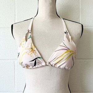 O'Neill Floral Tropical Triangle Tie Bikini Top Swimsuit Swimwear Women's Small